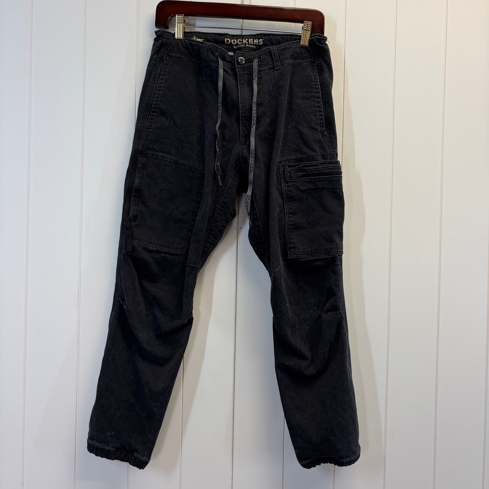 Dockers Alpha Khaki Cargo Jogger Pants Mens Size 30x30 Paisley Summer Gorpcore